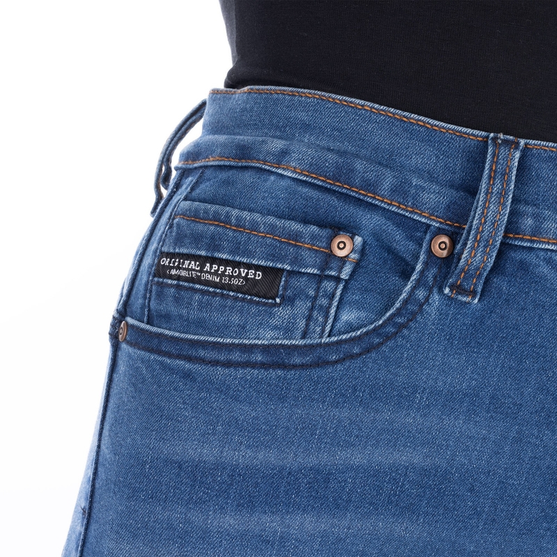 Moteriški džinsai OXFORD SOFIA AA Slim Light Blue Motorcycle Jeans