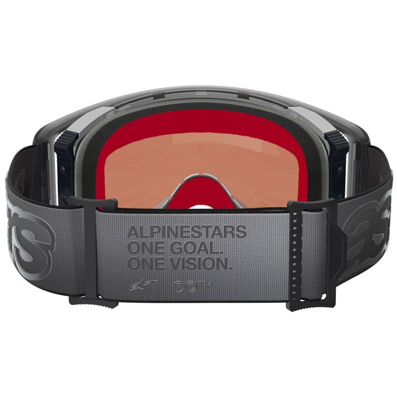 Alpinestars Supertech Vision Vista motokroso akiniai juodi su veidrodiniais auksiniais lęšiais