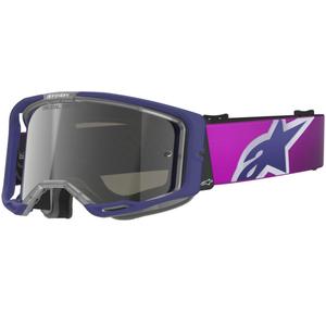 Alpinestars Vision 8 Corp motokroso akiniai violetinės-juodos spalvos su veidrodiniais sidabriniais lęšiais