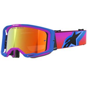 Alpinestars Vision 8 Corp motokroso akiniai mėlyni-violetiniai-oranžiniai su veidrodiniais raudonais lęšiais