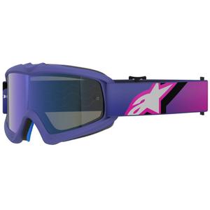Alpinestars Vision Vision Youth Corp vaikiški motokroso akiniai violetinės ir mėlynos spalvos su veidrodiniais mėlynais lęšiais