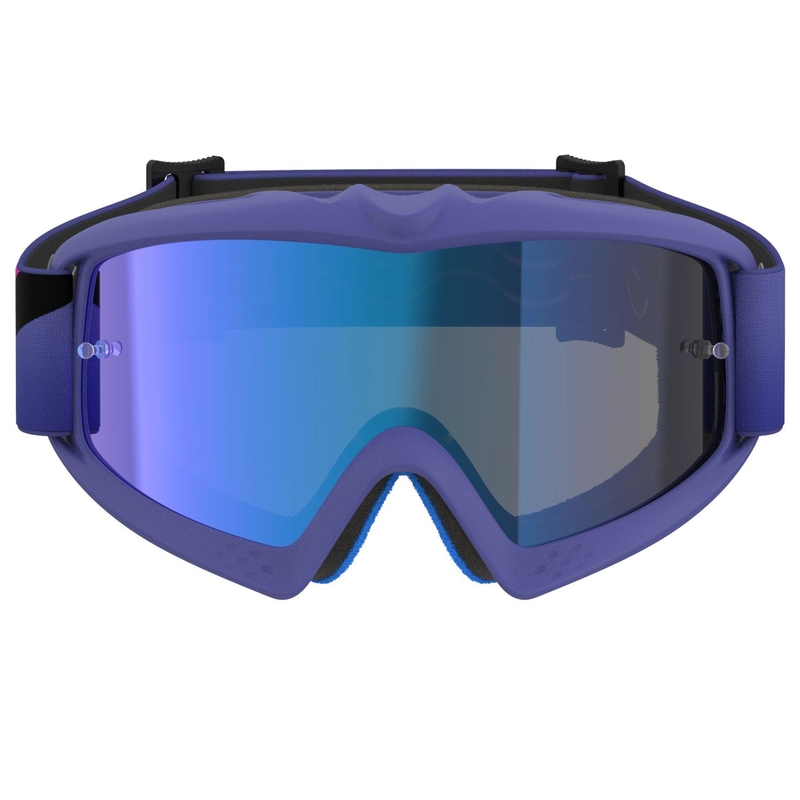 Alpinestars Vision Vision Youth Corp vaikiški motokroso akiniai violetinės ir mėlynos spalvos su veidrodiniais mėlynais lęšiais
