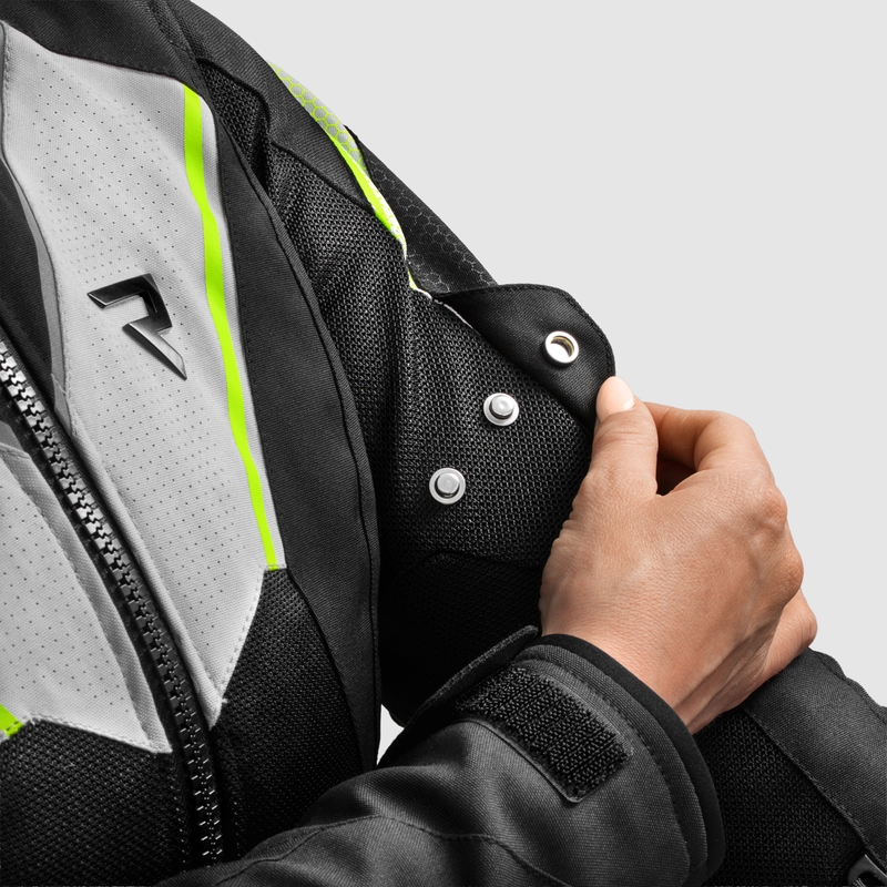 Moteriška motociklininko striukė Rebelhorn Hiflow V Black-Gray-Fluo Yellow