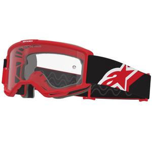Alpinestars Vision OTG motokroso akiniai raudonai-juodai-balti su skaidriais lęšiais