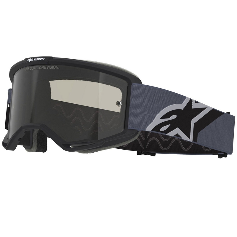 Alpinestars Vision Sand motokroso akiniai juodai pilki su tamsiai dūminiais lęšiais