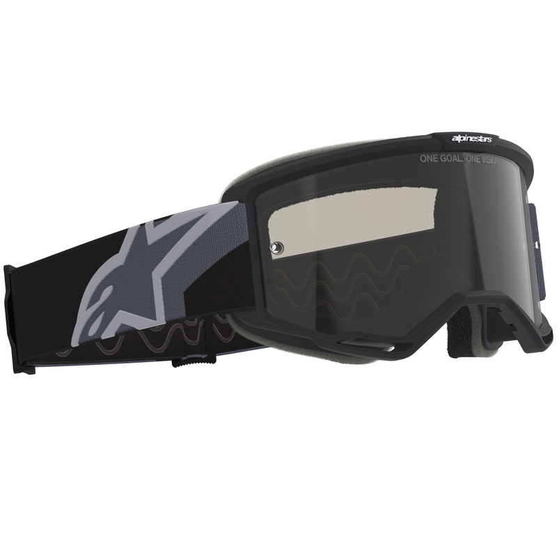 Alpinestars Vision Sand motokroso akiniai juodai pilki su tamsiai dūminiais lęšiais