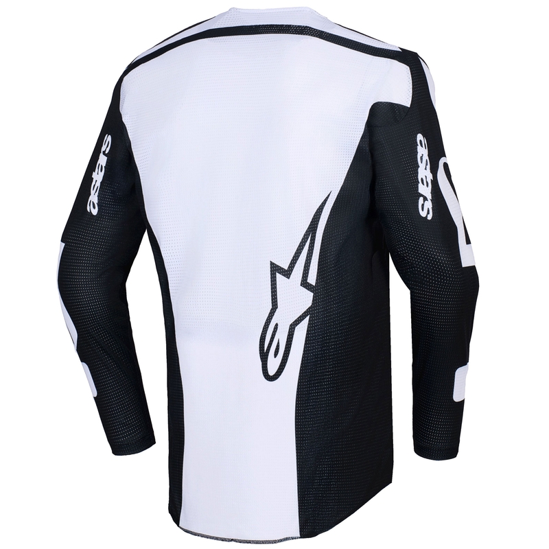 Alpinestars Racer Air Riway motokroso marškinėliai juodai balti