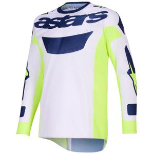Alpinestars Racer Air Riway motokroso marškinėliai šviesiai pilka-fluo geltona-mėlyna