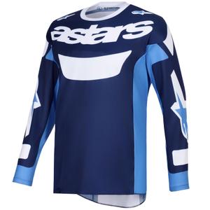 Alpinestars Racer Riway motokroso marškinėliai mėlyna-šviesiai mėlyna-balta