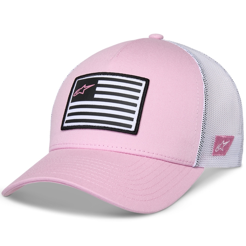 Alpinestars Flag Snap kepurė rožinės ir baltos spalvos