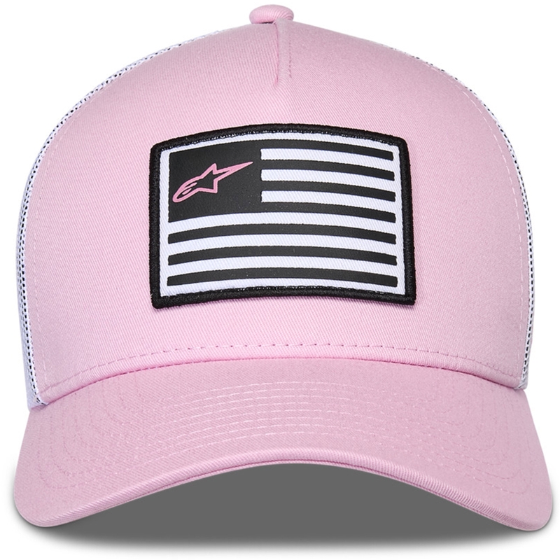 Alpinestars Flag Snap kepurė rožinės ir baltos spalvos