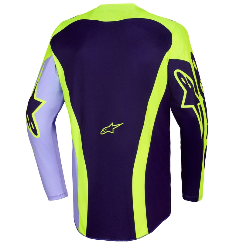 Motokroso marškinėliai Alpinestars Racer Portl violetinė-fluo geltona