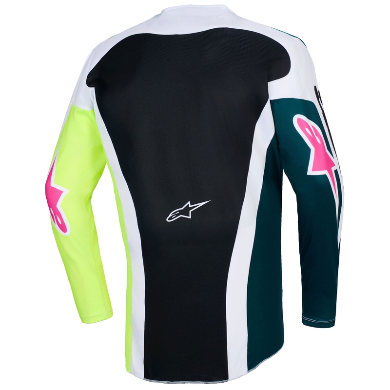Alpinestars Racer Portl motokroso marškinėliai žalia-balta-juoda