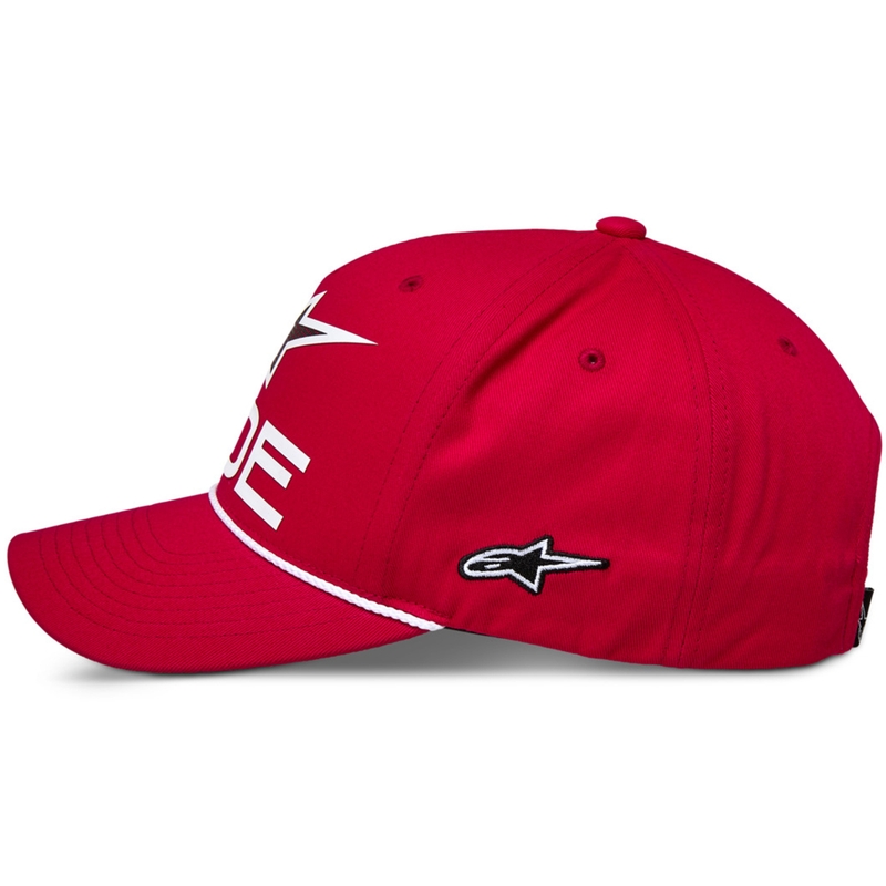 Alpinestars Ride Comp Snapback kepurė raudona, balta ir juoda