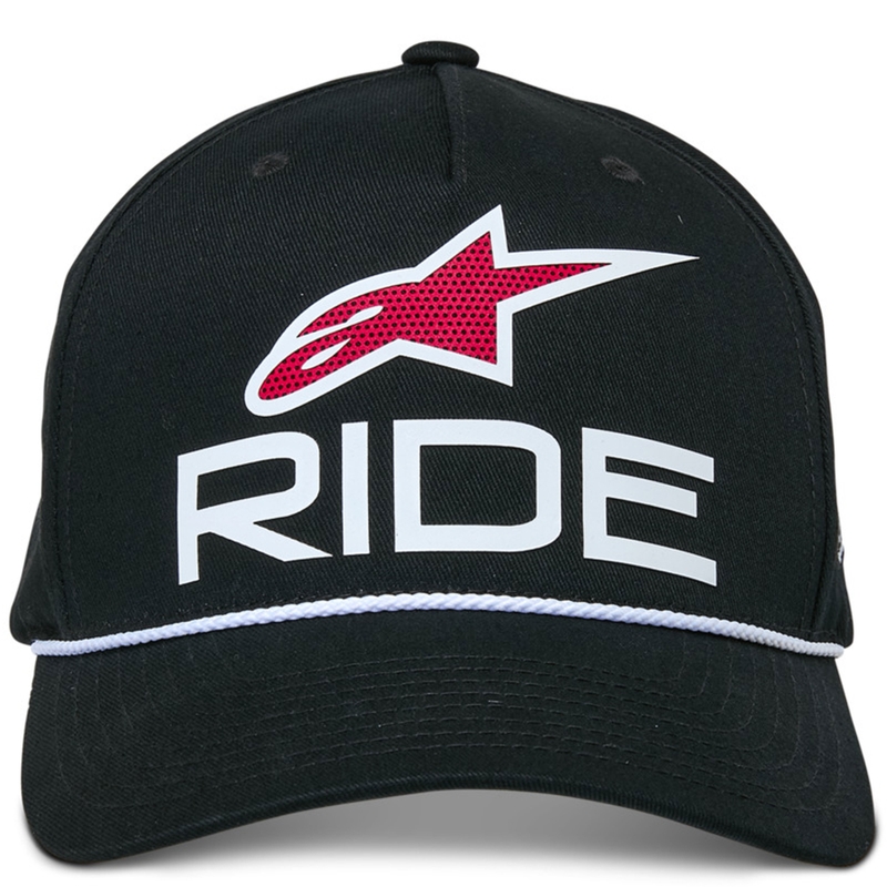 Alpinestars Ride Comp Snapback kepurė su snapback snapback juoda, balta ir raudona spalvomis