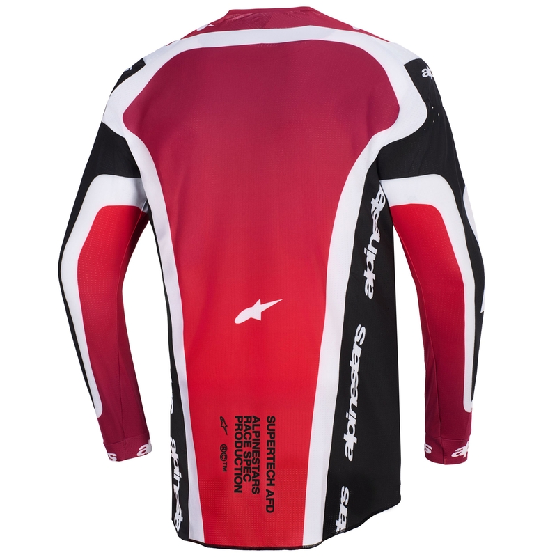 Alpinestars Supertech Pro AFD Vista motokroso marškinėliai juoda-raudona-balta