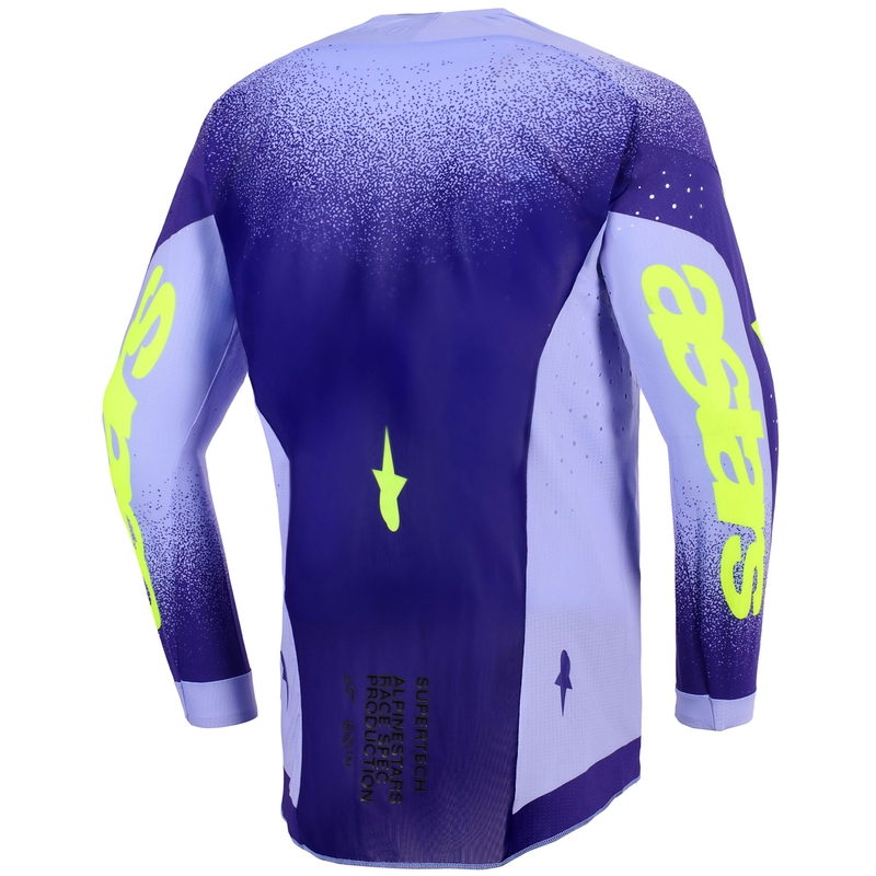 Alpinestars Supertech Scenz motokroso marškinėliai violetinė-juodai geltona