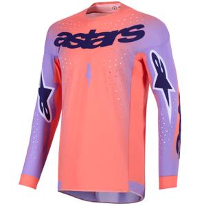Alpinestars Supertech Scenz motokroso marškinėliai oranžiniai-koraliniai-violetiniai