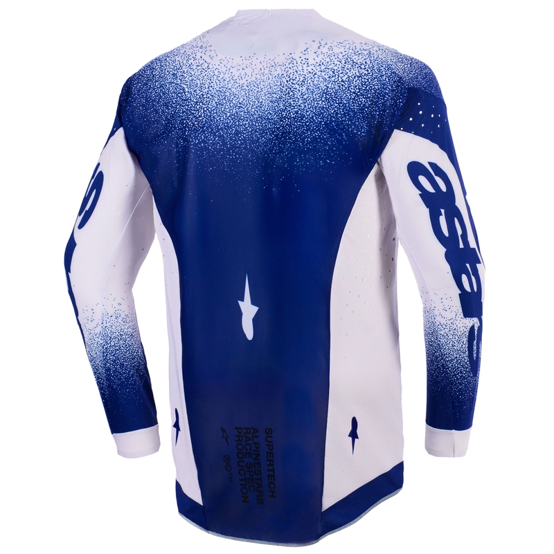 Alpinestars Supertech Scenz šviesiai pilkai tamsiai mėlyni motokroso marškinėliai