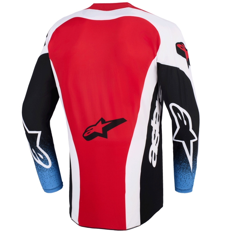 Alpinestars Techstar Knif motokroso marškinėliai juoda-balta-mėlyna-raudona