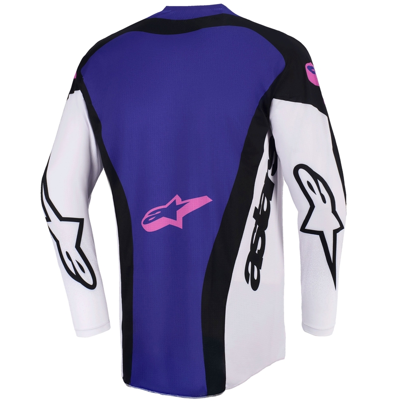 Alpinestars Techstar Knif motokroso marškinėliai juoda-šviesiai pilka-violetinė