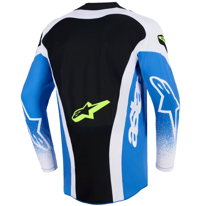 Alpinestars Techstar Knif Mėlyna-juoda-fluo geltona motokroso marškinėliai