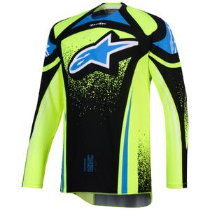 Alpinestars Techstar Nomur motokroso marškinėliai tamsiai mėlyna-fluo geltona-mėlyna