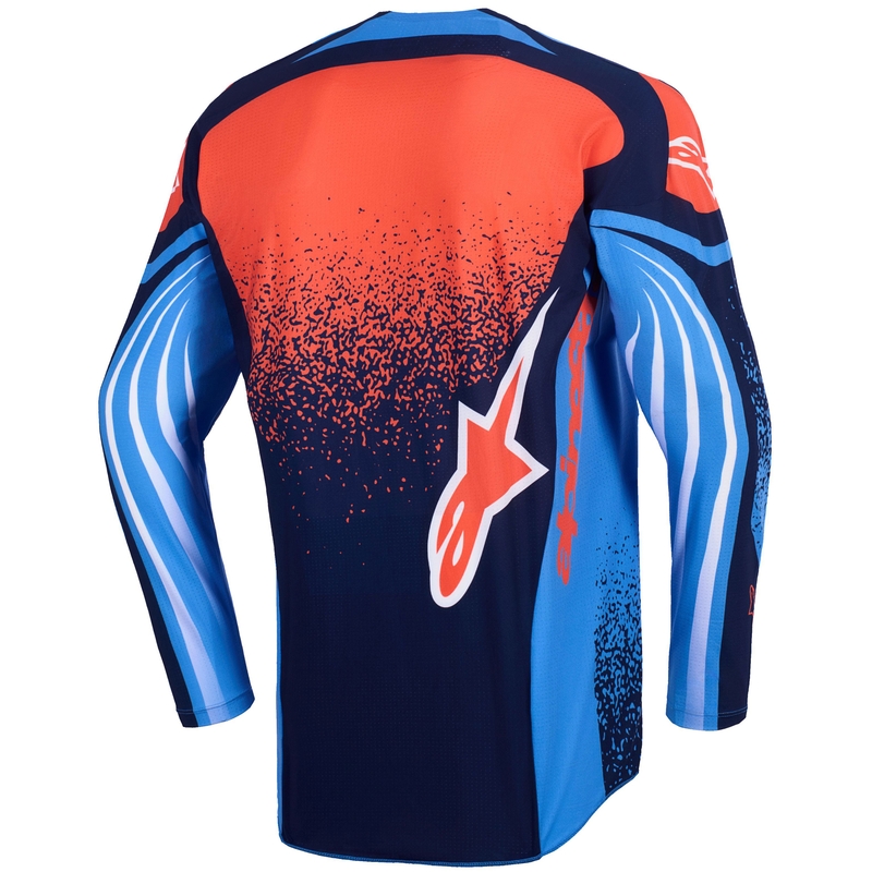 Alpinestars Techstar Nomur motokroso marškinėliai tamsiai mėlyna-oranžinė-mėlyna