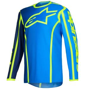 Alpinestars Fluid Apex motokroso marškinėliai mėlyna-fluo geltona