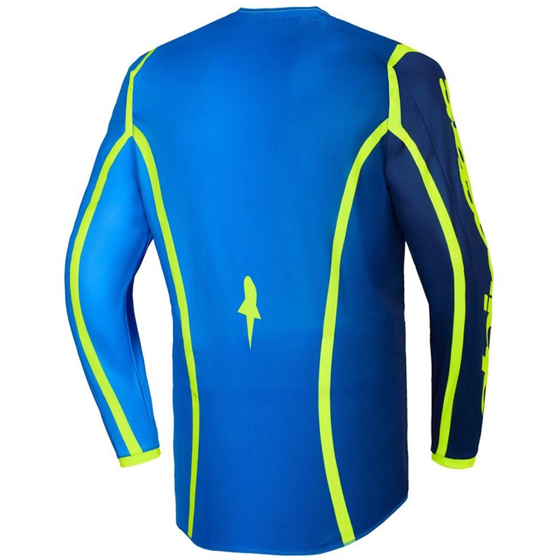 Alpinestars Fluid Apex motokroso marškinėliai mėlyna-fluo geltona