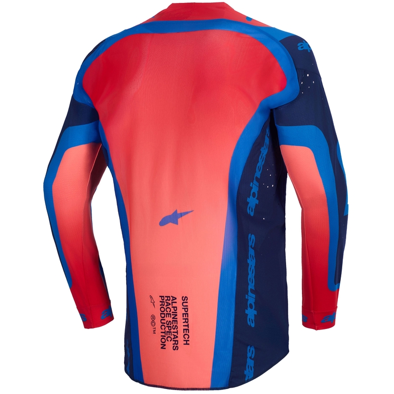 Alpinestars Supertech Vista motokroso marškinėliai tamsiai mėlyna-koralinė-kobaltinė