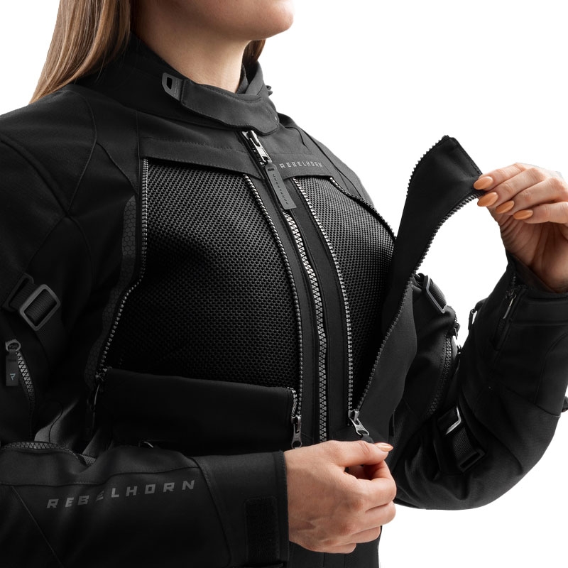 Rebelhorn Hardy 3.0 Moteriška motociklininko striukė Black