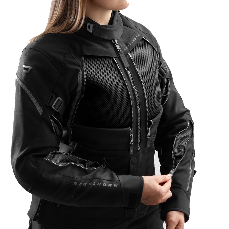 Rebelhorn Hardy 3.0 Moteriška motociklininko striukė Black