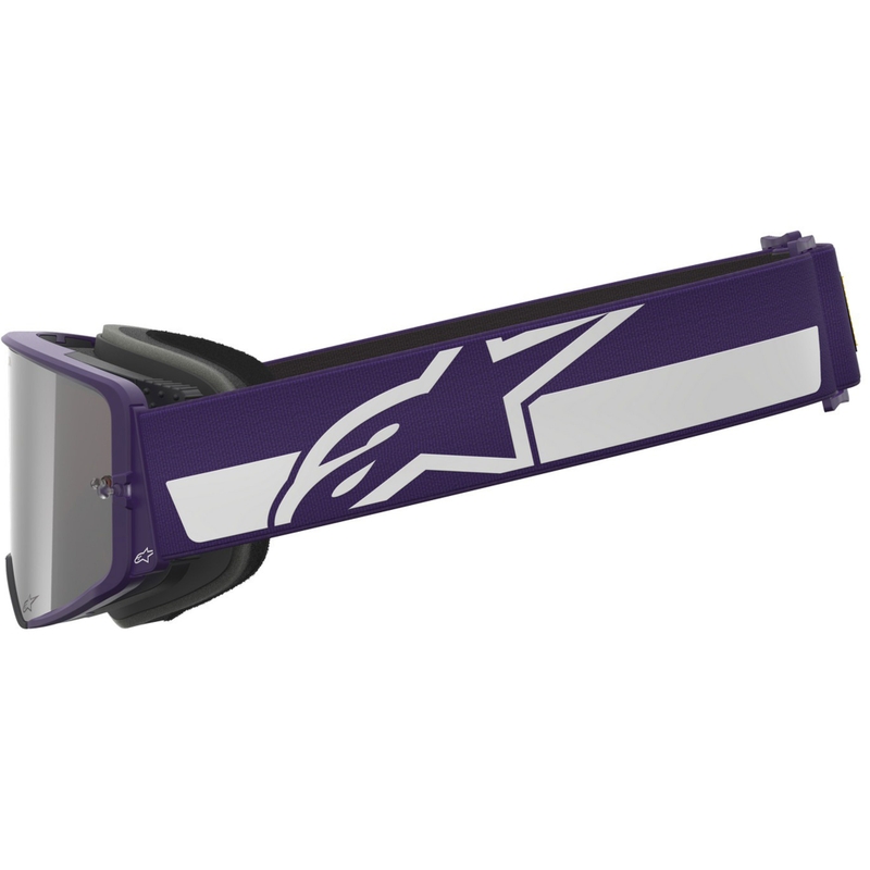 Alpinestars Supertech Vision Hunta96 XXV motokroso akiniai violetinės ir baltos spalvos su veidrodiniu sidabriniu stiklu