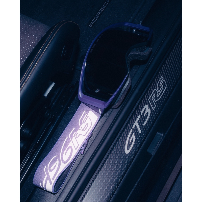 Alpinestars Supertech Vision Hunta96 XXV motokroso akiniai violetinės ir baltos spalvos su veidrodiniu sidabriniu stiklu