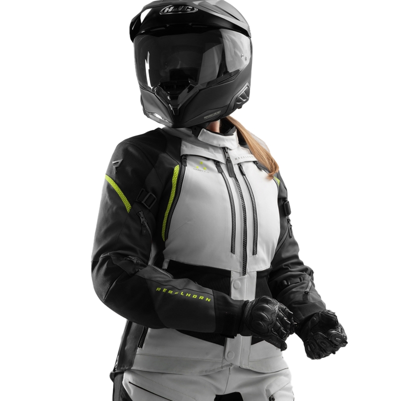 Moteriška motociklininko striukė Rebelhorn Hardy 3.0 Black-Gray-Fluo Yellow