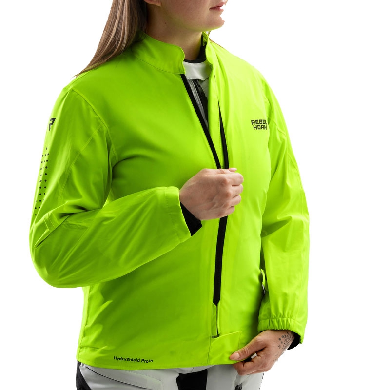 Moteriška motociklininko striukė Rebelhorn Hardy 3.0 Black-Gray-Fluo Yellow