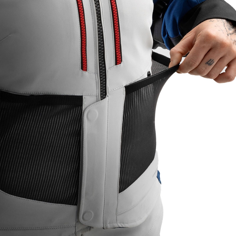 Moteriška motociklininko striukė Rebelhorn Hardy 3.0 Blue-Grey-Red