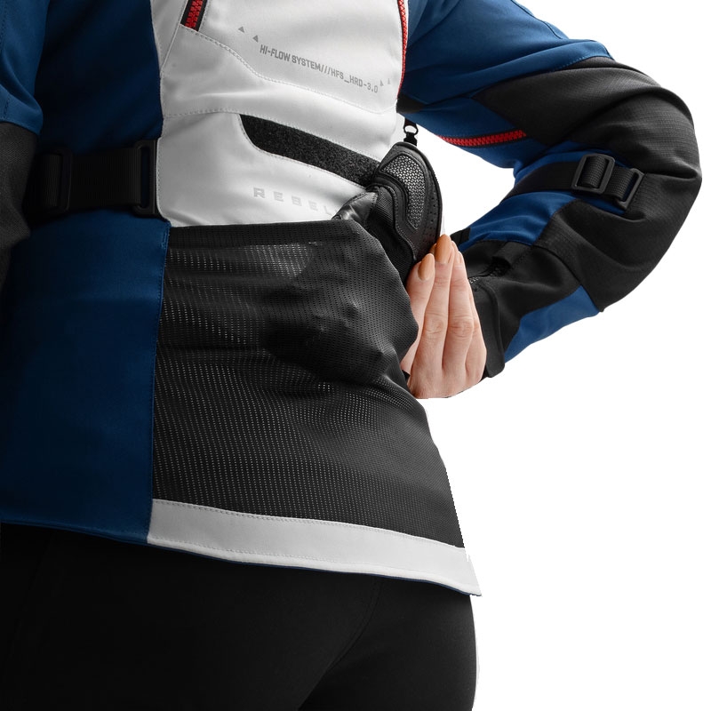 Moteriška motociklininko striukė Rebelhorn Hardy 3.0 Blue-Grey-Red