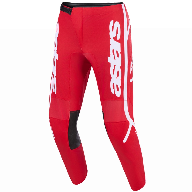 Alpinestars Fluid Apex motokroso kelnės raudonos ir baltos spalvos
