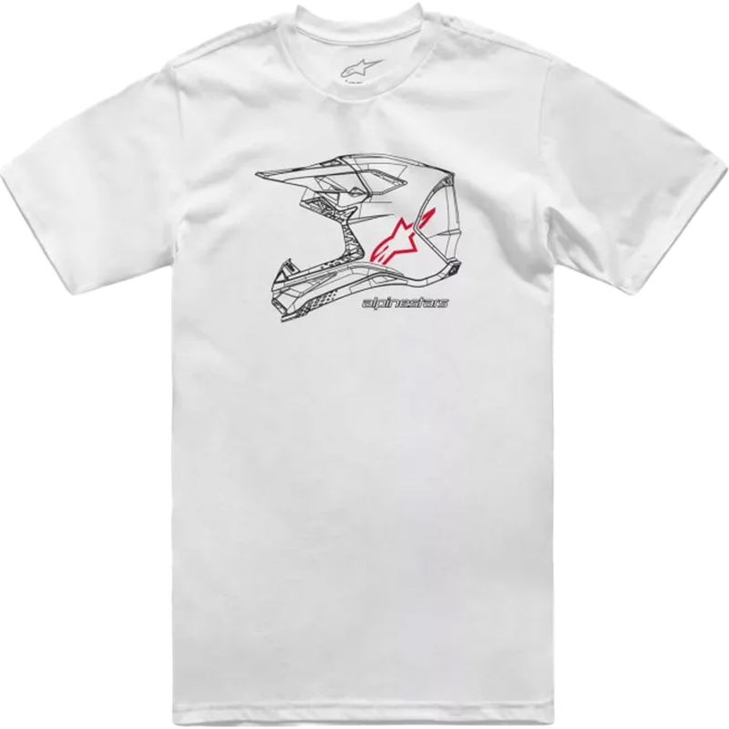 Marškinėliai Alpinestars MX šalmas CSF white