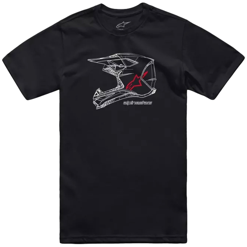 Marškinėliai Alpinestars MX šalmas CSF juodas