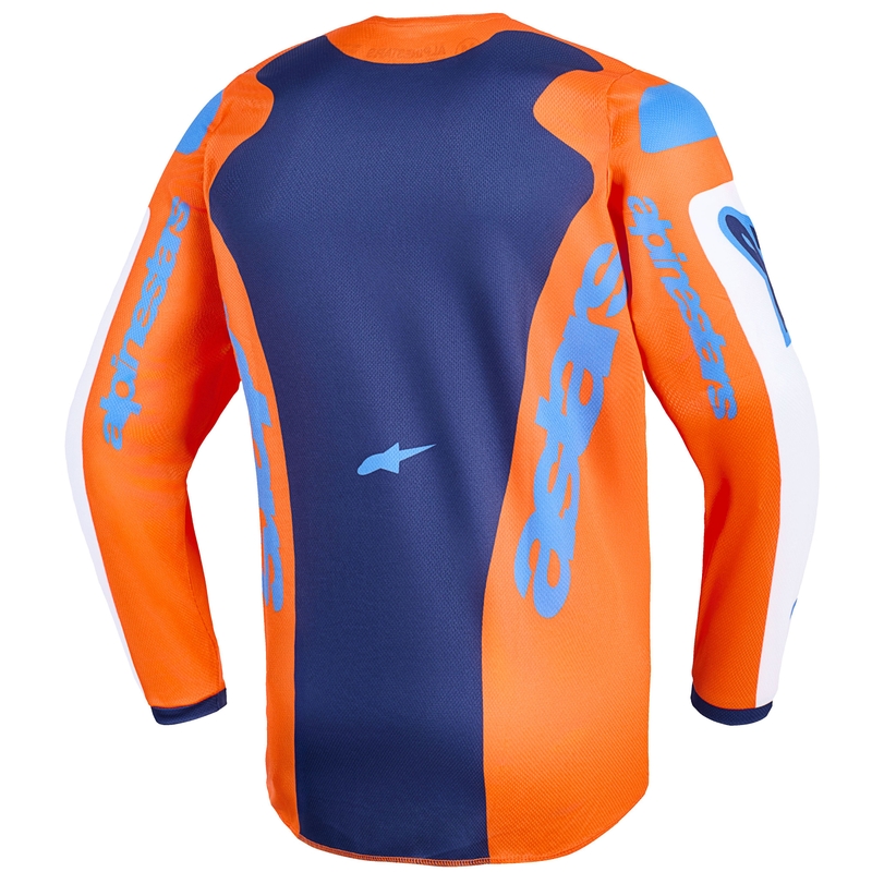 Alpinestars Fluid Grid vaikiški motokroso marškinėliai oranžinė-mėlyna-balta