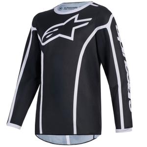 Alpinestars Fluid Apex vaikiški motokroso marškinėliai juodai pilki