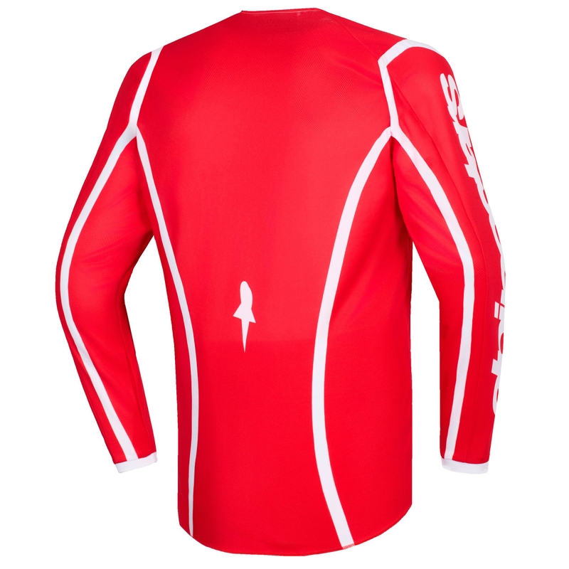 "Alpinestars Fluid Apex" vaikiški motokroso marškinėliai raudonai balti