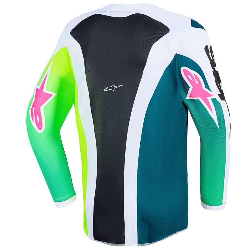 Vaikiški motokroso marškinėliai Alpinestars Fluid Portl žalia-balta-juoda