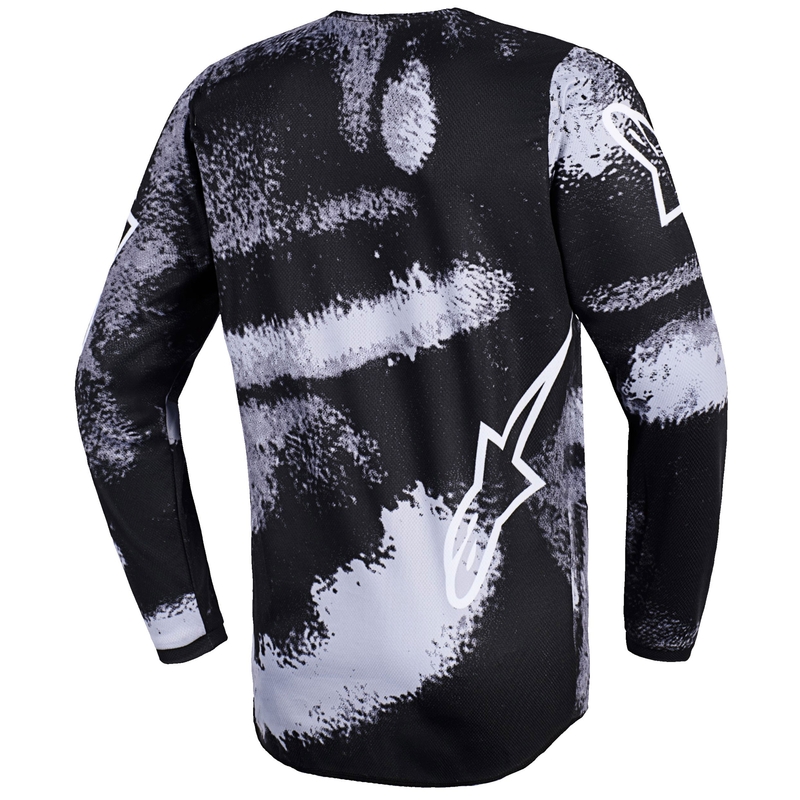 Alpinestars Fluid Lahnd Grade vaikiški motokroso marškinėliai pilkai kamufliažiniai