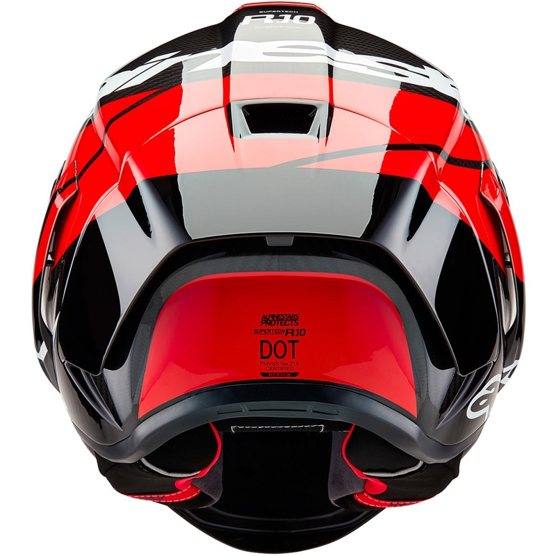 Alpinestars Supertech R-10 Element anglies pluošto uždaras motociklo šalmas, raudonas-baltas