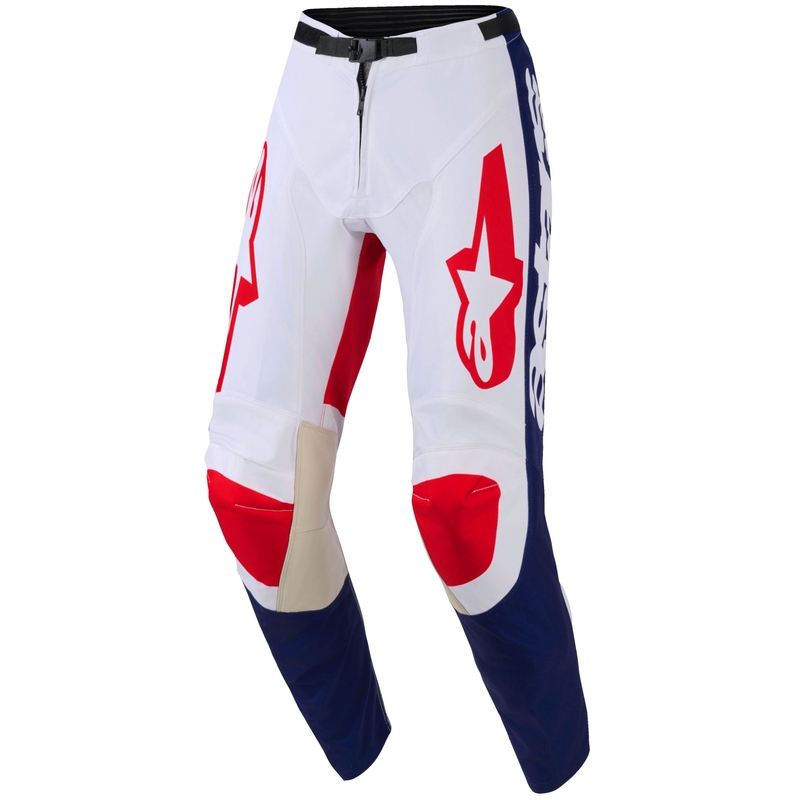 Alpinestars Racer Riway Motokroso kelnės balta-mėlyna-raudona