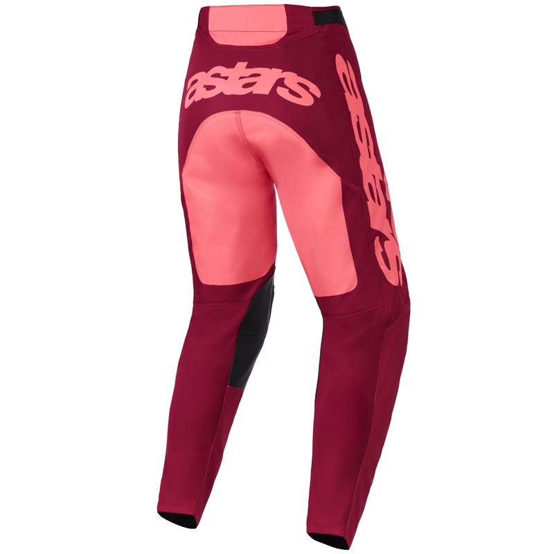 Alpinestars Racer Riway motokroso kelnės tamsiai raudonos ir koralų spalvos